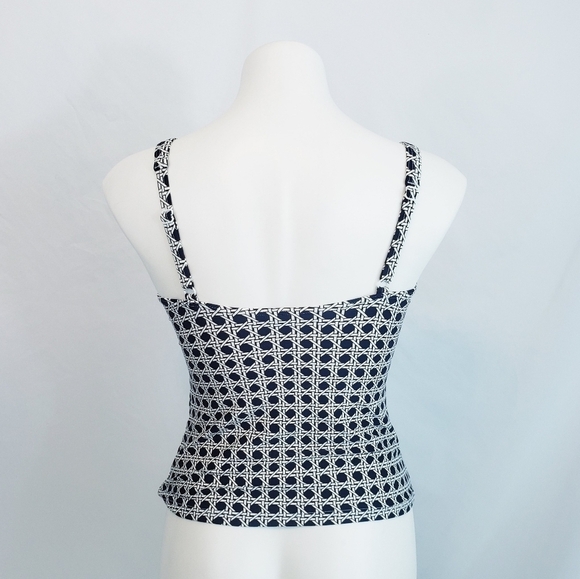 *Last Chance* Bond-eye Australia Tankini Swimsuit Top Navy White Geometric - Picture 4 of 8